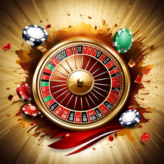 Casino roulette wheel banner