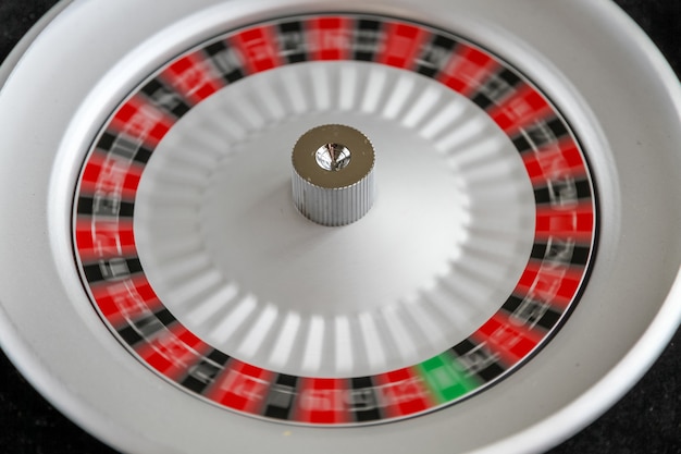 Photo casino roulette wheel close up view