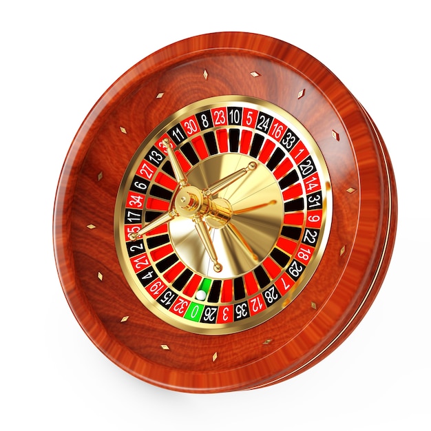 Casino Roulette Wheel on a white background. 3d Rendering.