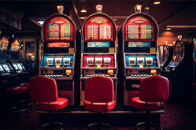 casino slot machine with tokens and coins