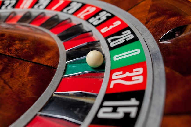 Casino thema afbeelding van casino roulette pokerspel Luxe roulette in het casino close-up afbeelding