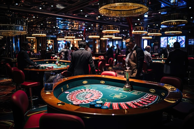 A casino with gambling and many players