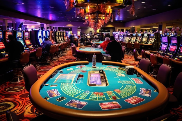 A casino with gambling and many players