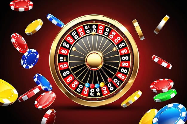 Casinoroulette in zwarte en rode stijl met effecten