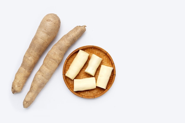 Cassava on a white background.