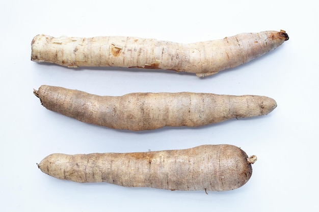 Cassava on a white background