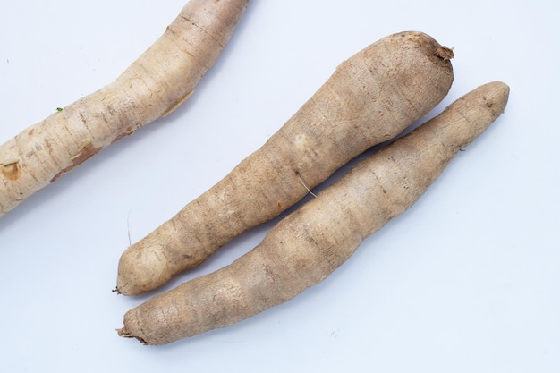 Cassava on a white background