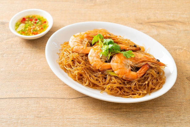 Casseroled or Baked Shrimp with Glass Noodles or Shrimp potted with vermicelli