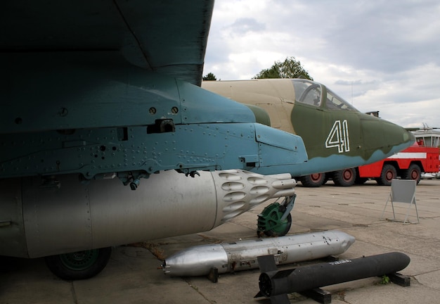 Cassette Missile Launcher System Under A Wing Of Landed Military Aircraft