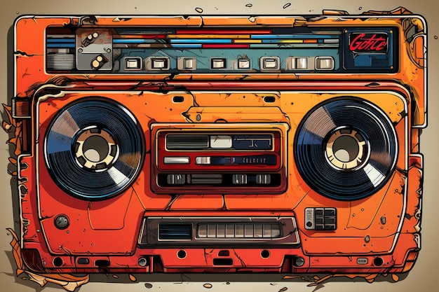 Foto cassette tape retro sticke