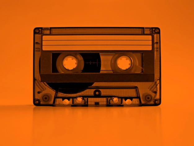 Cassette with retro orange color effect