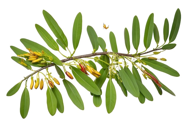 Cassia tora Sicklepod on white background