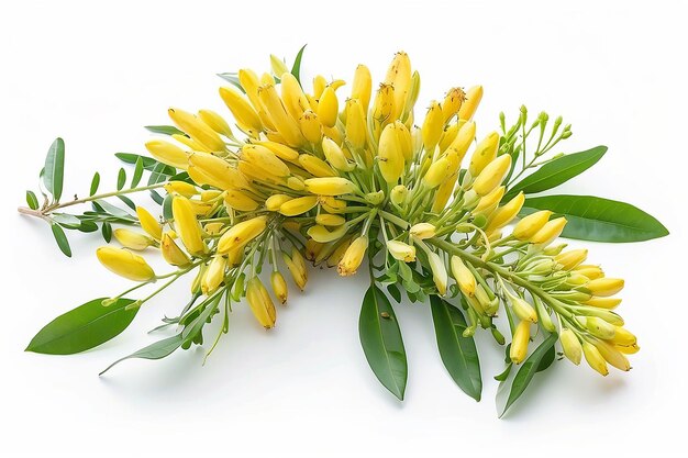 Photo cassia tora sicklepod on white background