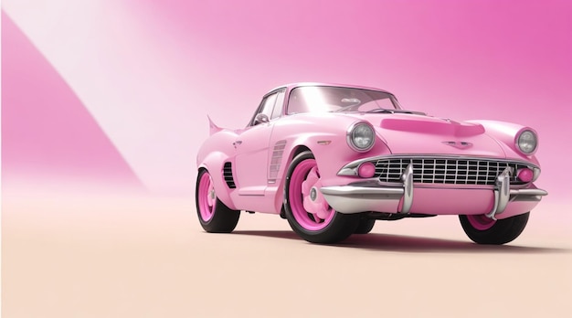 Cassic car pink wallpaper