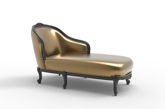 Cassical vintage fauteuil op witte achtergrond Luxe gouden lederen bankmeubelcollectie