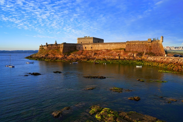 Castelo san anton in la coruna of galicia spain