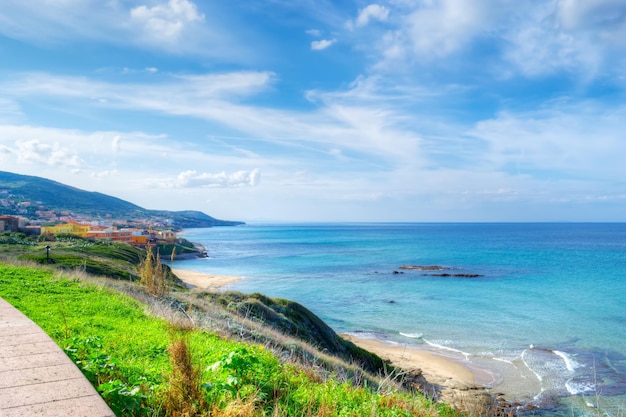 Castelsardo coastline on a cloudy day sardinia