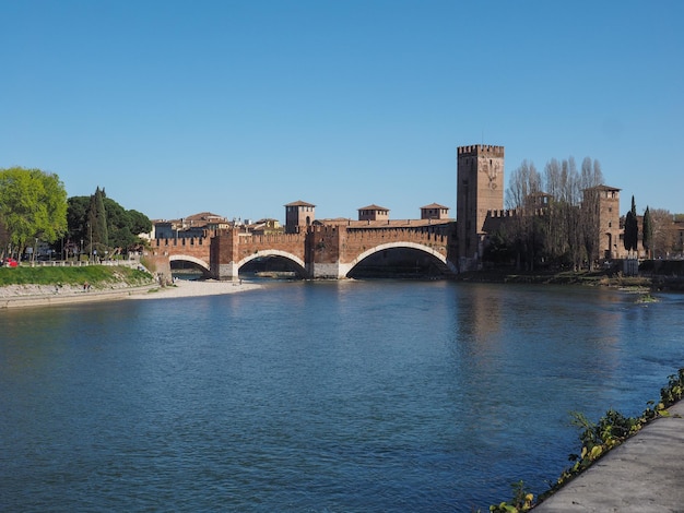 Castelvecchio Bridge aka Scaliger Bridge in Verona