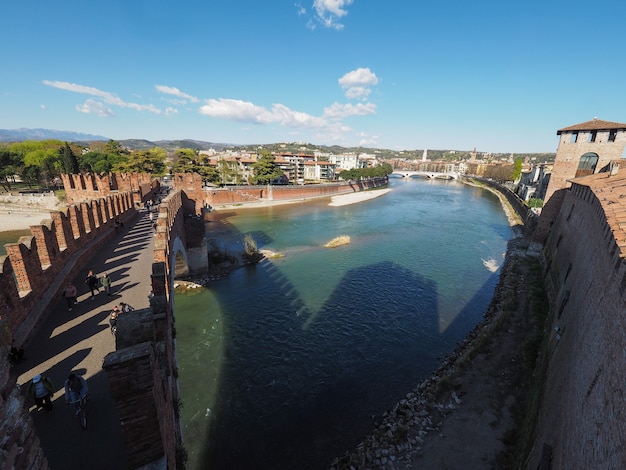 Castelvecchio Bridge aka Scaliger Bridge in Verona