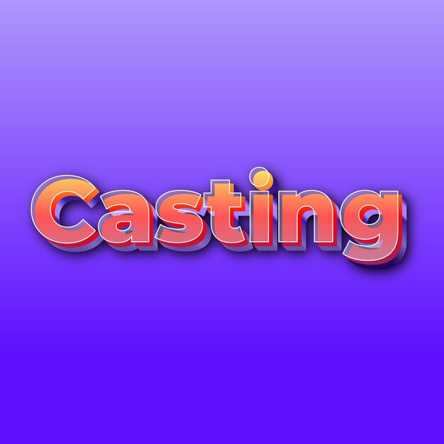 Castingtext effect jpg gradient purple background card photo