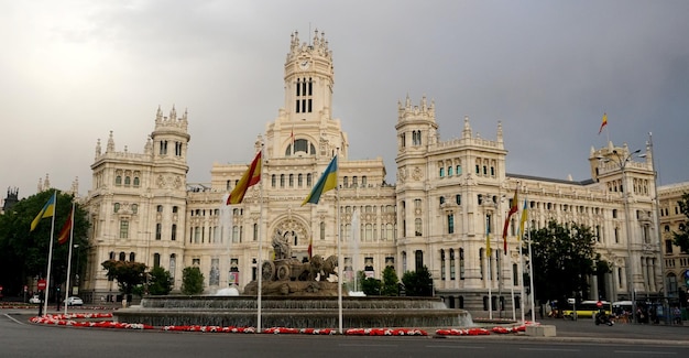 Castiza Chueca Square with its terraces of bars and shops cradle of gay pride in Madrid