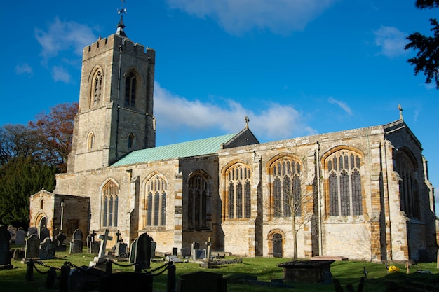 Castle Ashby parish Church on a sunny autumn morning. 