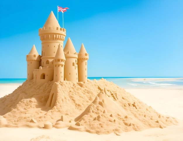 castle on the beach AI generated