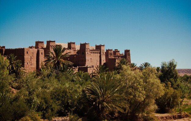 Photo castle in city against clear sky