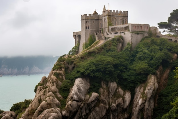 a castle on a cliff