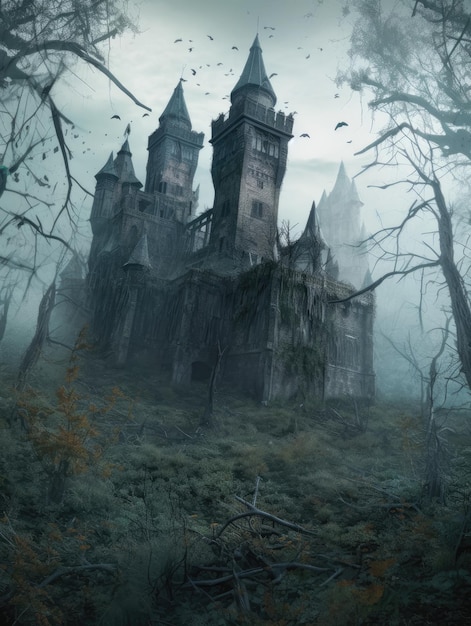 castle epic dark fantasy illustration scary magic the gathering creepy wow atmospheric landscape