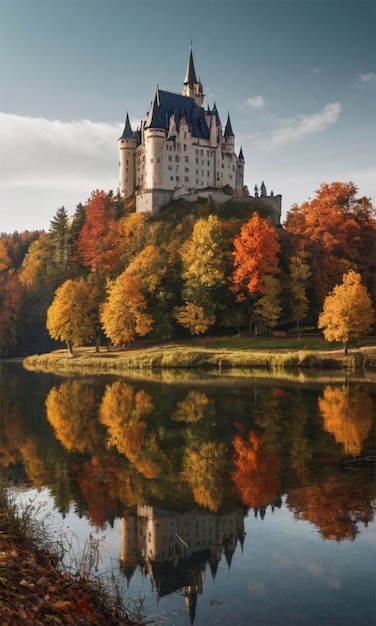 Photo castle on a hill by person