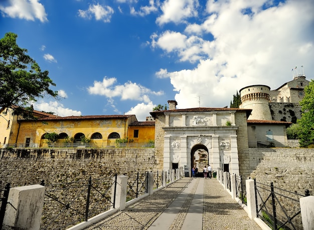 Castle on the hill Chidneo (Cidneo) in the north-east of the historic center of Brescia. Italy