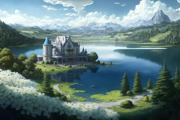 Castle on the lake wallpapers and images