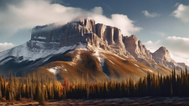 Photo castle mountain in banff