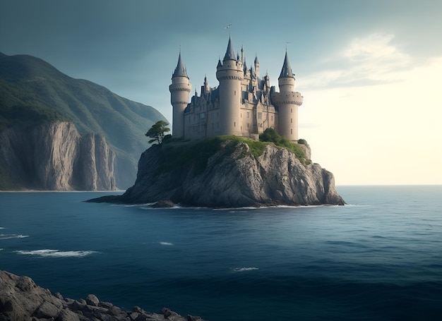 A castle near a sea