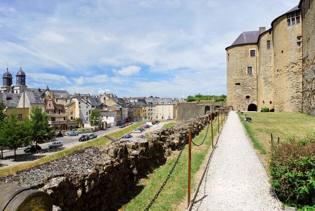 Castle rampart and town Sedan France