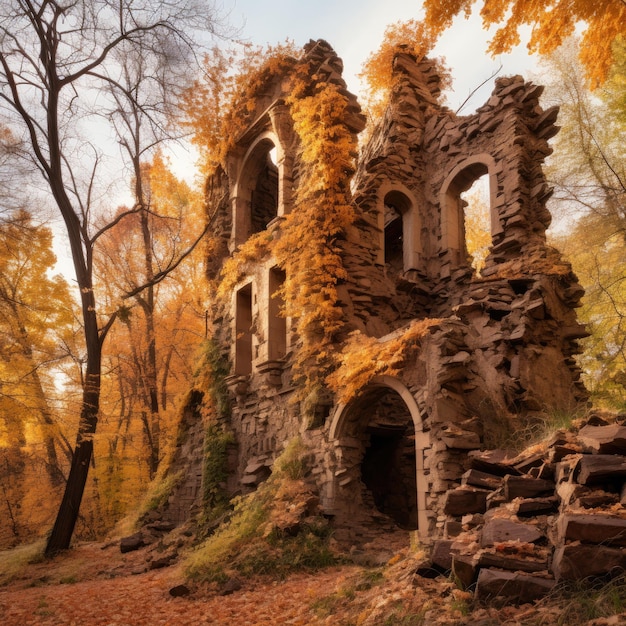 Castle ruins in autumn
