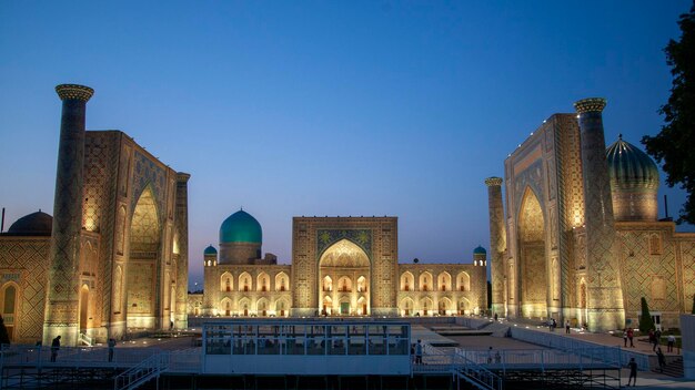 Castle of samarkand night uzbekistan