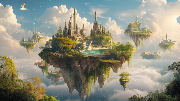 Photo a castle in the sky