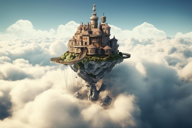 Photo a castle on the sky