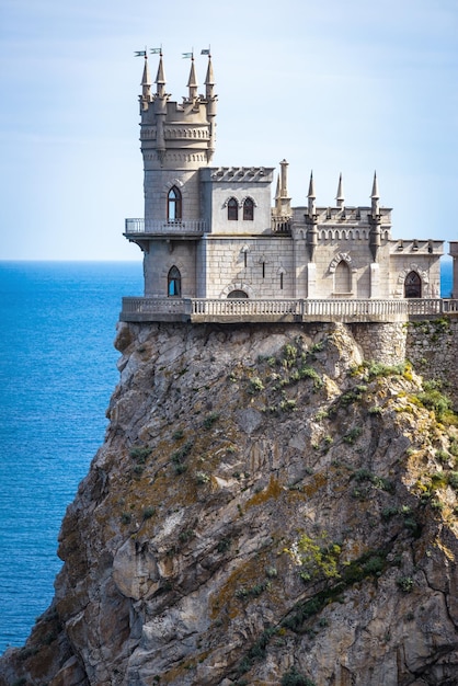 Castle of Swallow's Nest at the Black Sea coast Crimea Russia