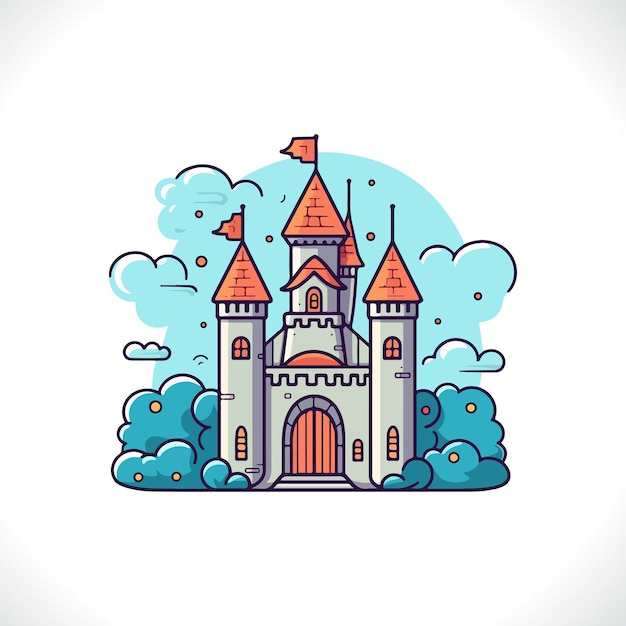 Photo castle vector illustration cartoon castle vector