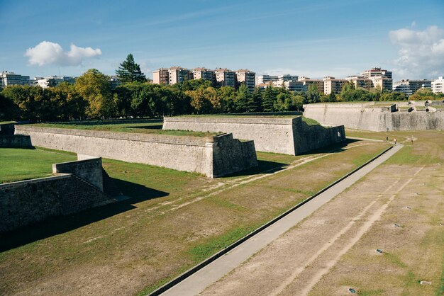 A castle wall in Pamplona Navarre Spain