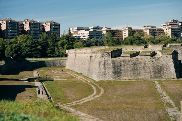 A castle wall in Pamplona Navarre Spain