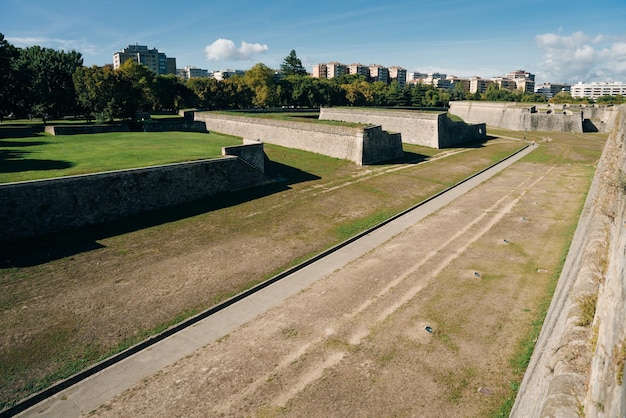 A castle wall in Pamplona Navarre Spain