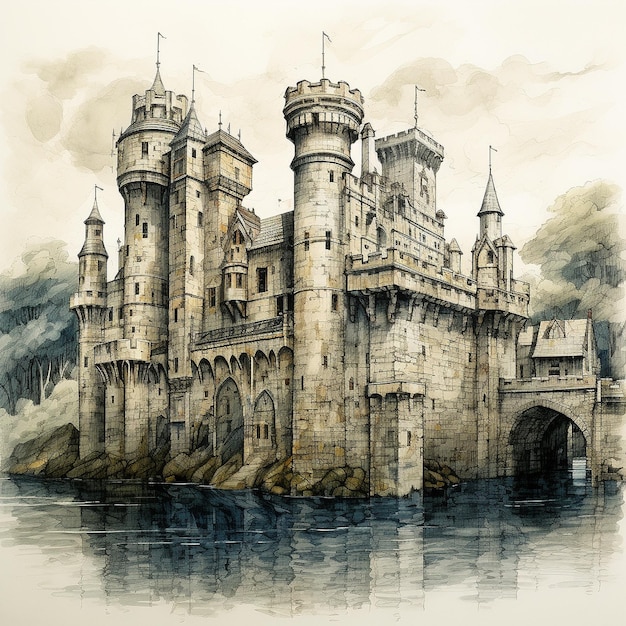 Castle watercolor