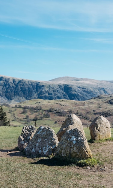 Castlerigg stone circle at spring day