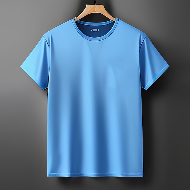 casual blauwe mockup lege t-shirt