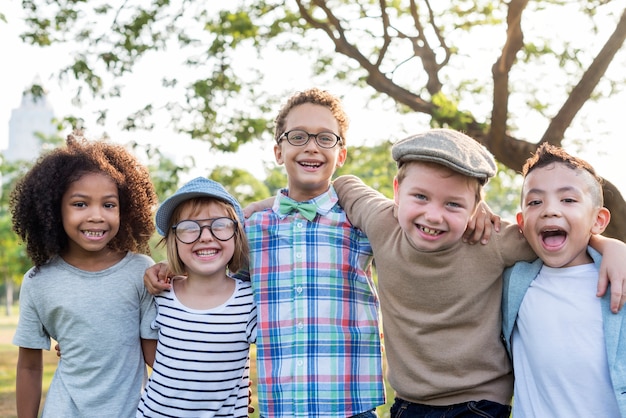 Casual Children Cheerful Cute Friends Kids Concept