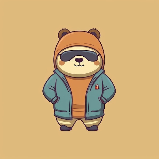 casual cute bear graphic friendly vector